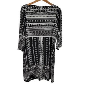 ECI‎ Geometric Print Long Sleeve Midi Dress 10